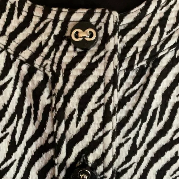 Charter Club Petites Zebra Stripes Black & White Blazer Jacket Size P XL - Picture 4 of 14